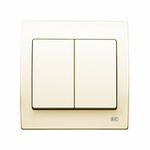 Conmutador doble beige, serie Iris estanca IP44