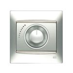 Regulador conmutador para LED 230Vac plata Luna, serie Coral
