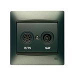 Toma R/TV-SAT gris Lava, serie Coral