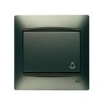 Pulsador timbre gris Lava, serie Coral