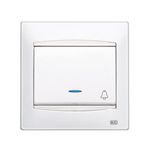 Pulsador timbre con visor blanco, serie Coral