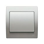 Conmutador simple aluminio Mercurio, serie Iris