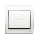 Conmutador simple con visor blanco, serie Iris