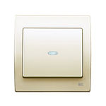 Conmutador simple con visor beige, serie Iris