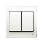 Conmutador doble blanco, serie Iris