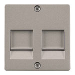 Tapas para adaptadores RJ modulares, referencia 5TG2124 de BJC. Aluminio