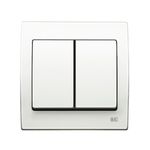 Interruptor doble blanco, serie Iris