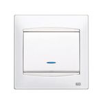 Conmutador simple con visor blanco, serie Coral