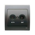 Toma R/TV-SAT acero Neptuno, serie Iris