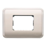 Placa con bastidor más marco de 3 módulos, referencia 16663-B de BJC. Blanco