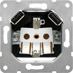 Base enchufe 2P+T (TT lateral) con protección de seguridad, referencia 18524-USB de BJC