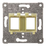 Placa soporte para dos conectores informáticos amarillo, referencia 5TG2081 de BJC