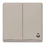Tecla doble  símbolo campana, cromo, Aluminio Metalizado de Miro