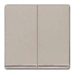 Tecla doble decorada cromo bronce, Blanco Polar de Miro