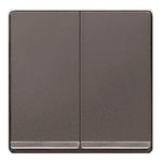 Tecla doble decorada cromo bronce, Carbono Metalizado de Miro
