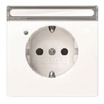 Tecla Schuko,referencia 5UH12732WH11 de la serie Style de BJC. Protección etiqueta. Indicador de servicio. Blanco polar