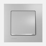 Conj. Conmutador simple Aluminio Metalizado / Aluminio Metalizado, serie Miro