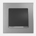 Conj. Conmutador simple Aluminio / Carbono Metalizado, serie Miro Aluminio Puro