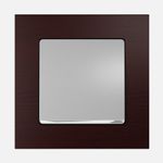 Conj. Conmutador simple Arce Rojo / Aluminio Metalizado, serie Miro Madera Maciza