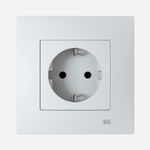 Base enchufe 2P + TT segur. Blanco polar, serie Viva