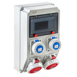 Cofret ip67 9 mod.178p. 1-3p+n+t, 32a. 1-2p+tt 16a (ip67)