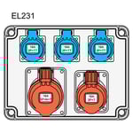 Montaje especial Caja estanca 241x180x95 con entradas pretroqueladas