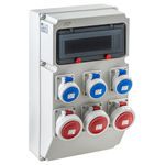 Cofret ip67 13 mod.1712gm. 3-2p+t 16a. 3-3p+t 32a (ip67)