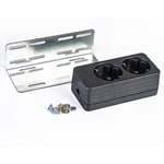 Base tipo Schuko doble con soporte, de IDE