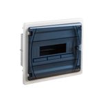 Caja distribución IP40 empotrar, pared sólida, referencia GPE12PT de IDE. 1x12 módulos, puerta transparente