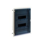 Caja distribución IP40 empotrar, pared hueca, referencia GPE24PT/PH de IDE. 1x24 módulos, puerta transparente