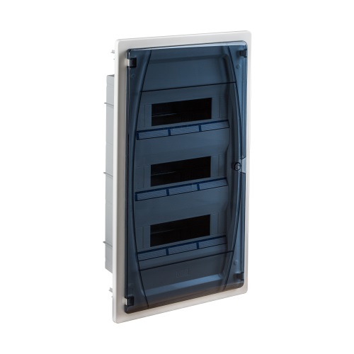 Caja distribución IP40 empotrar, pared sólida, referencia GPE36PT/RA de IDE. 1x36 módulos, puerta transparente