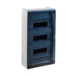 Caja de distribución IP40 superficie de IDE. 1x36 módulos. Puerta transparente