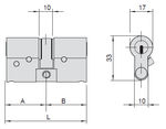 Cilindro RS5 CISA doble embrague 30x30, niquelado