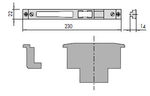 Cerradero CISA metálico regulable 230x22x14mm