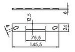 Cerradero CISA plano en acero inoxidable 145,5x24x3mm