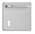 Juego tiradores horizontales CISA, con placa 170x170mm, con bocallave, AISI304