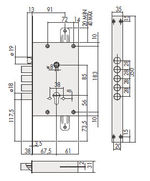 Cerradura CISA Serie REVOLUTION para puerta acorazada picaporte+4 bulones, con frente