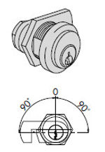 Cilindro CISA C3000 para mueble, extracción de llave en vertical, niquelado