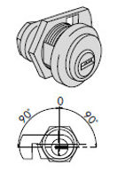 Cilindro AP4 CISA para mueble, extracción de llave en vertical, niquelado