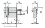 Medio cilindro CISA predispuesto para pomo 30x10 Latonado