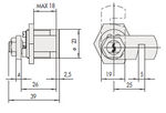 Cilindro ASTRAL CISA para mueble, extracción de llave en vertical, niquelado