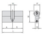 Cilindro AP4 SICUR CISA doble embrague 30x30, niquelado