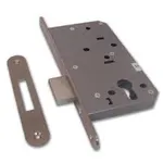 Cerradura BRITON 60mm solo palanca, frente redondo, acero inoxidable
