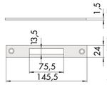 Cerradero CISA plano en acero inoxidable 145,5x24x1,5mm