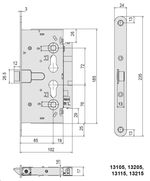 Electrocerradura embutir Cortafuego serie MITO SENSOR, sólo picaporte, fail secure