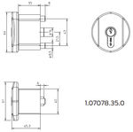 Accionamiento externo pomo con llave PUSH/TOUCH CISA, negro