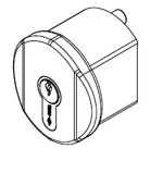 Accionamiento externo pomo con llave PUSH/TOUCH CISA, símil inoxidable satinado