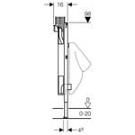 Bastidor Geberit Duofix para urinario, 98 cm, universal, para accionamiento superior