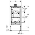 Bastidor Geberit Duofix para urinario, 98 cm, universal, para accionamiento superior