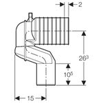 Set codo de desagüe en P, referencia 131.081.11.1 de Geberit. Para inodoro al suelo